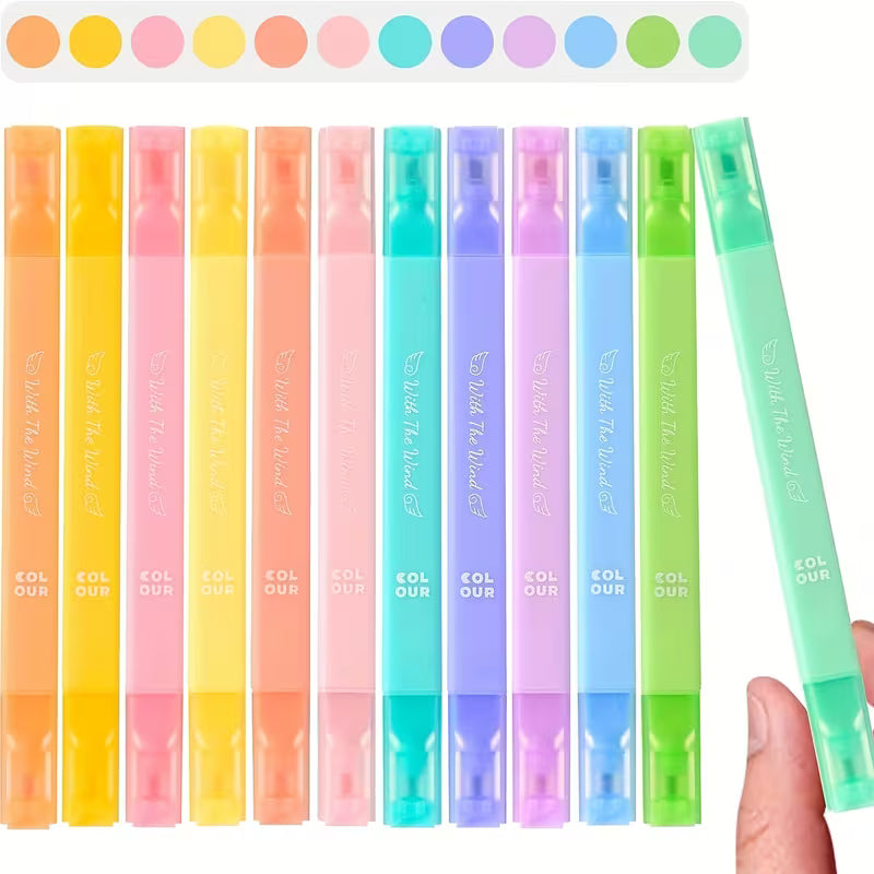 Bible Journaling Highlighters Set (12 Colors) – No Bleed Pastel Christian Markers