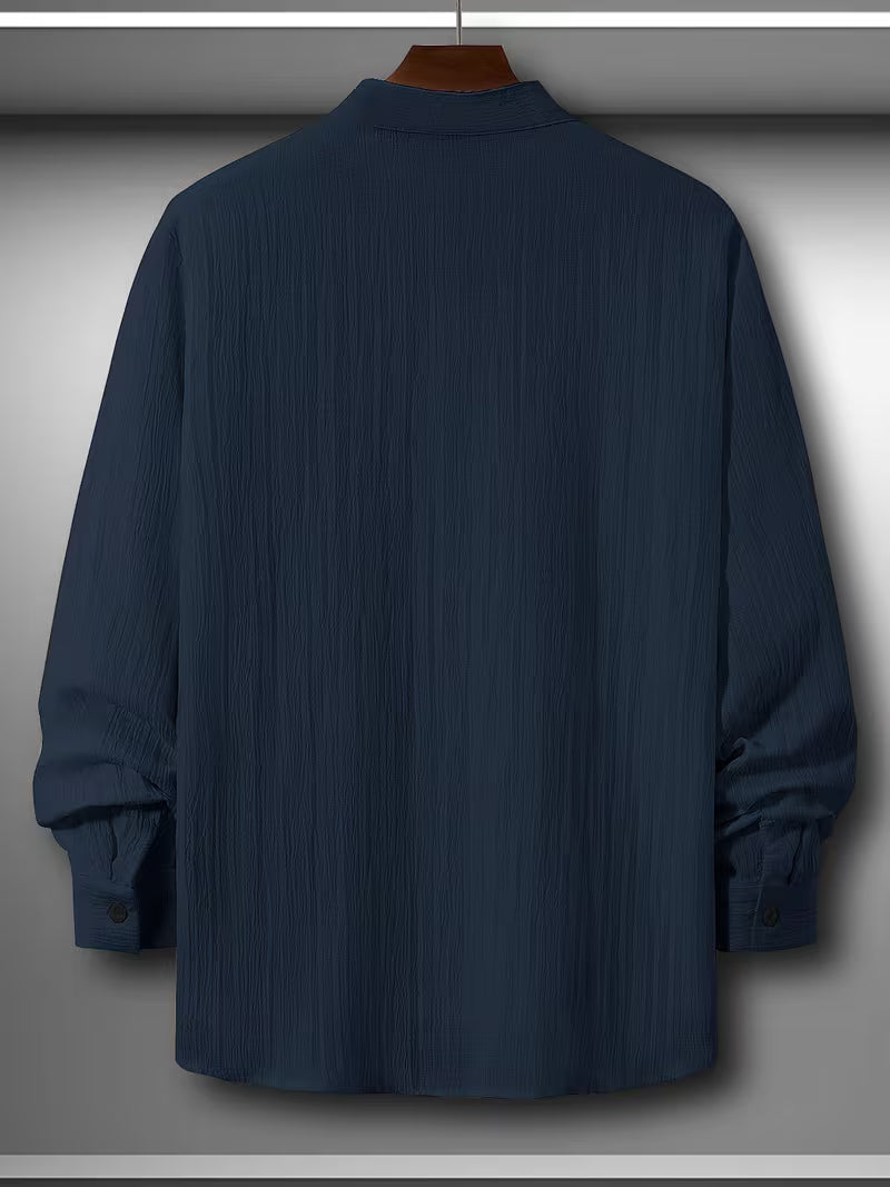 Men’s Elegant Stand Collar Shirt – Classic Christian Formal Wear