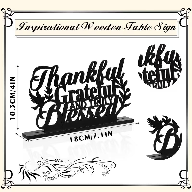 Christian Inspirational Wooden Table Sign – 2D Flat Faith Decor Centerpiece