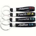 4-Piece Christian Bible Wristband Keychain Set – Inspirational Silicone Faith Accessories