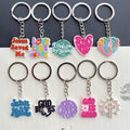 5 pcs - Jesus Themed PVC Keychains – Colorful Christian Faith Charms with Bible Verses