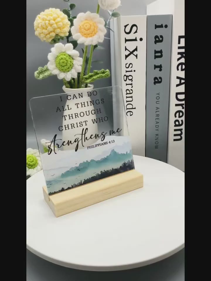 Christian Bible Verse Acrylic Plaque – 2D Flat Inspirational Home & Office Decor